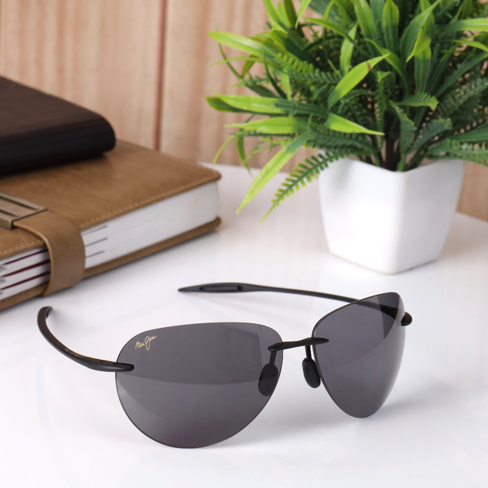 Maui Jim Sugar Beach MJ HT 421 sunglasses with black frame and UV 400 protected lenses. Unisex design, comfortable fit, perfect for all face shapes. Available now at JUO INDIA.